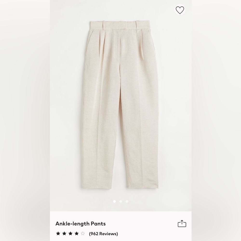 Never worn! Beige linen pants